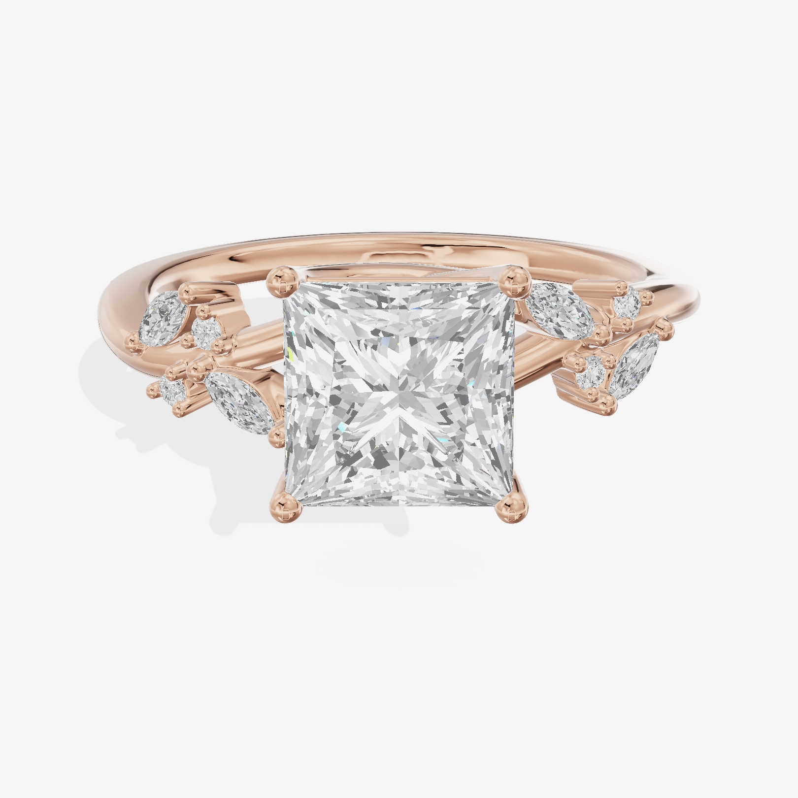 Vintage Trueheart Princess Engagement Ring (1/6 ct. tw.) in 18K Rose Gold