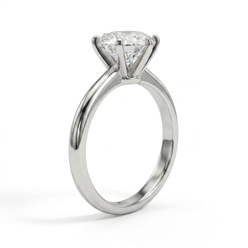 Solitaire Round Engagement Ring (3.27 ct.) in Platinum