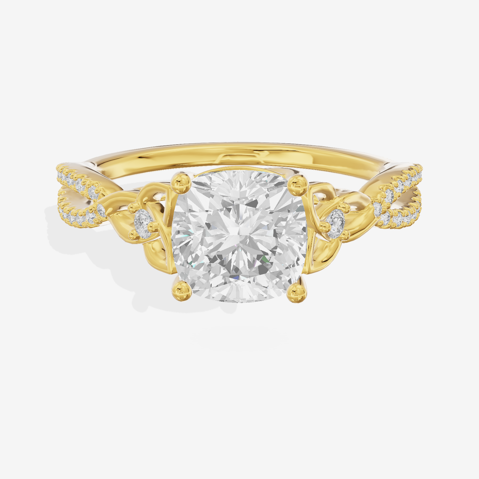 Luxe Vowsae Cushion Engagement Ring with Side Stones (2/5 ct. tw.) in 14K Yellow Gold