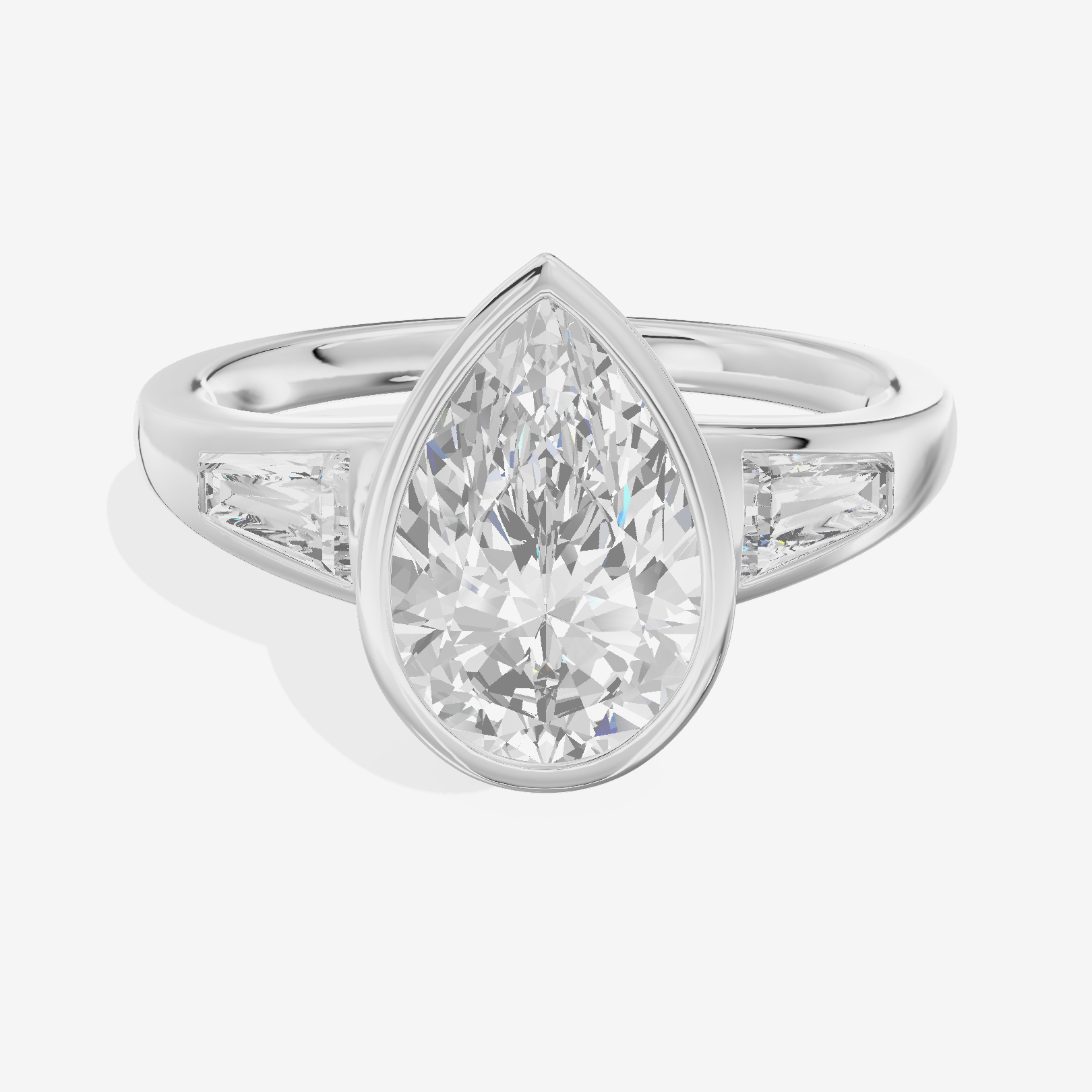Modern Triade Pear Three Stone Engagement Ring (1/2 ct. tw.) in Platinum