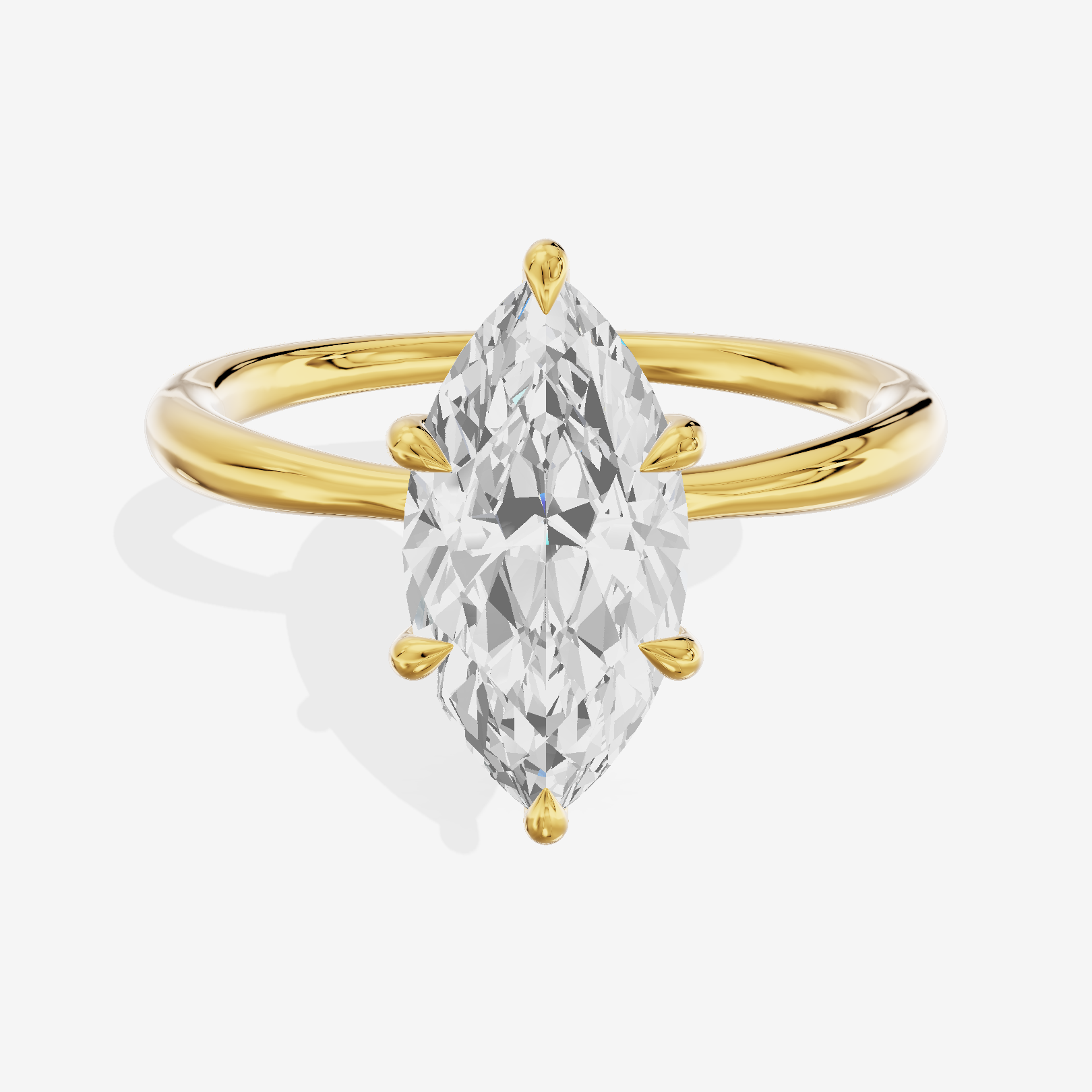 Whispered Aimora Marquise Solitaire Engagement Ring in 14K Yellow Gold