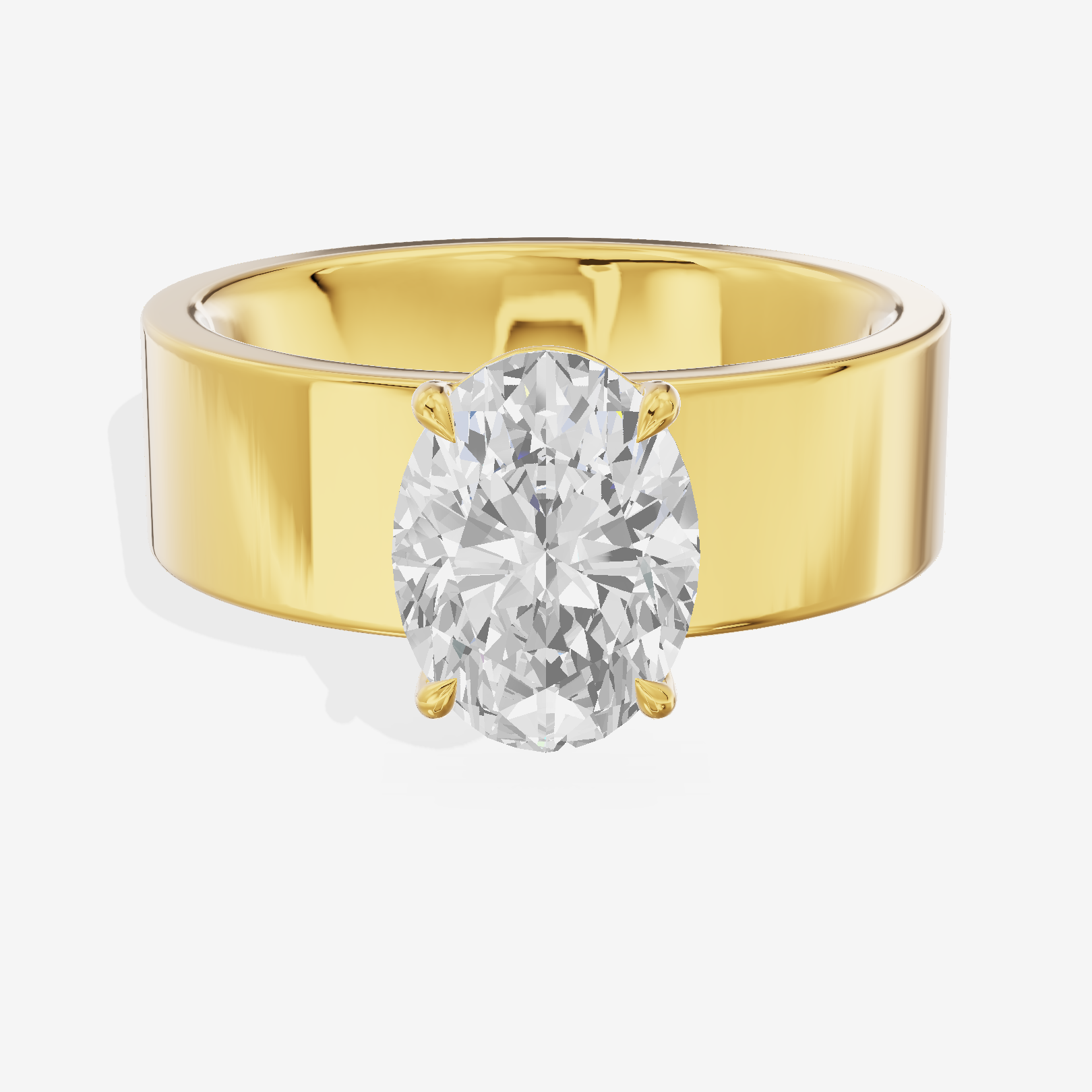 Aimora Solitaire 6mm Oval Engagement Ring in 14K Yellow Gold