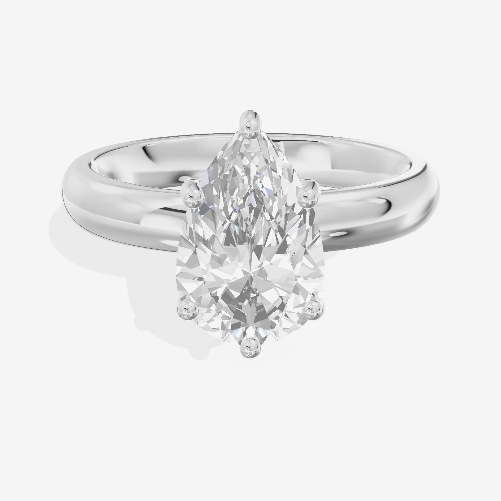 Lumera Halo Pear Engagement Ring (1/5 ct. tw.) in 14K White Gold