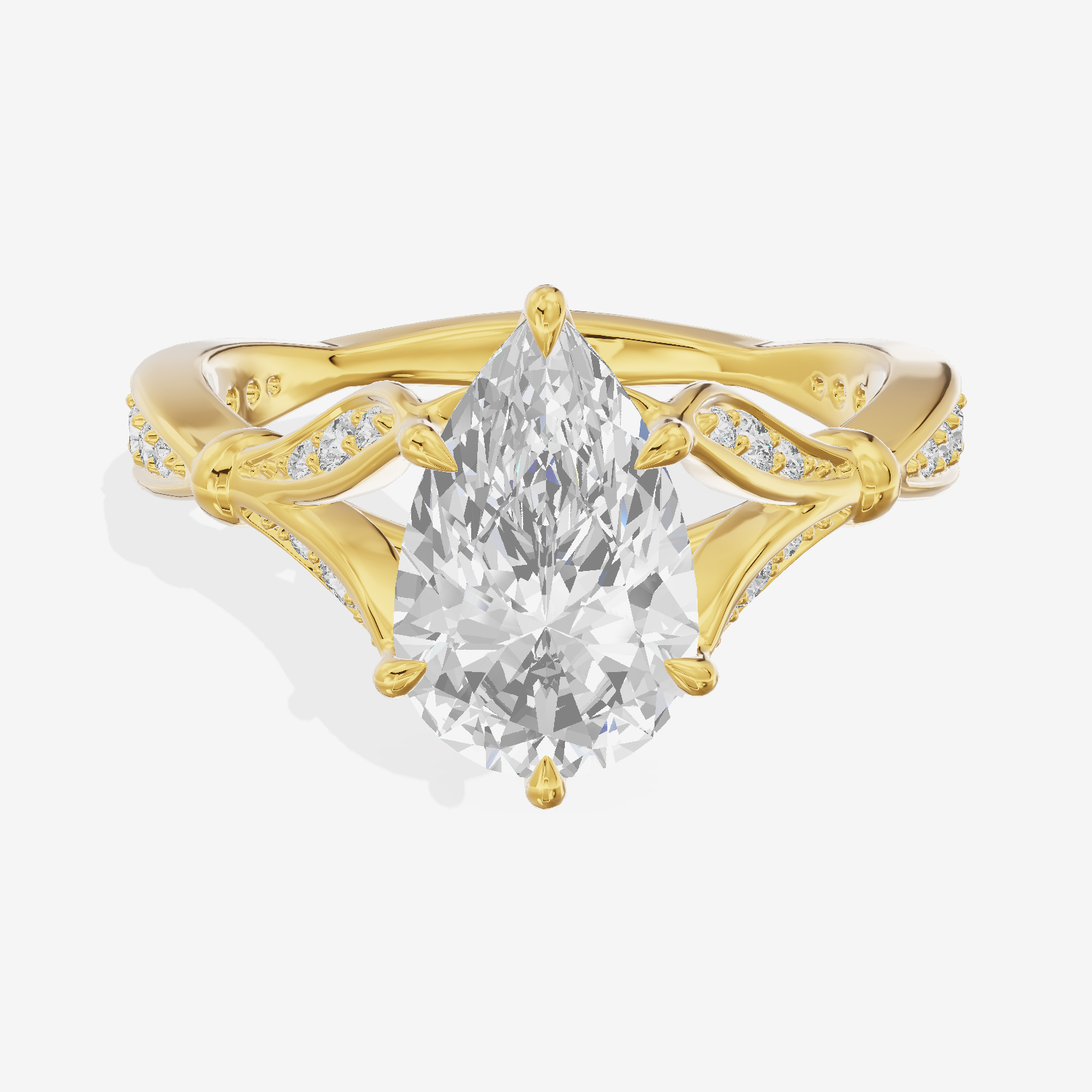 One of One Grand 3mm Pear Solitaire Engagement Ring (1/3 ct. tw.) in 14K Yellow Gold