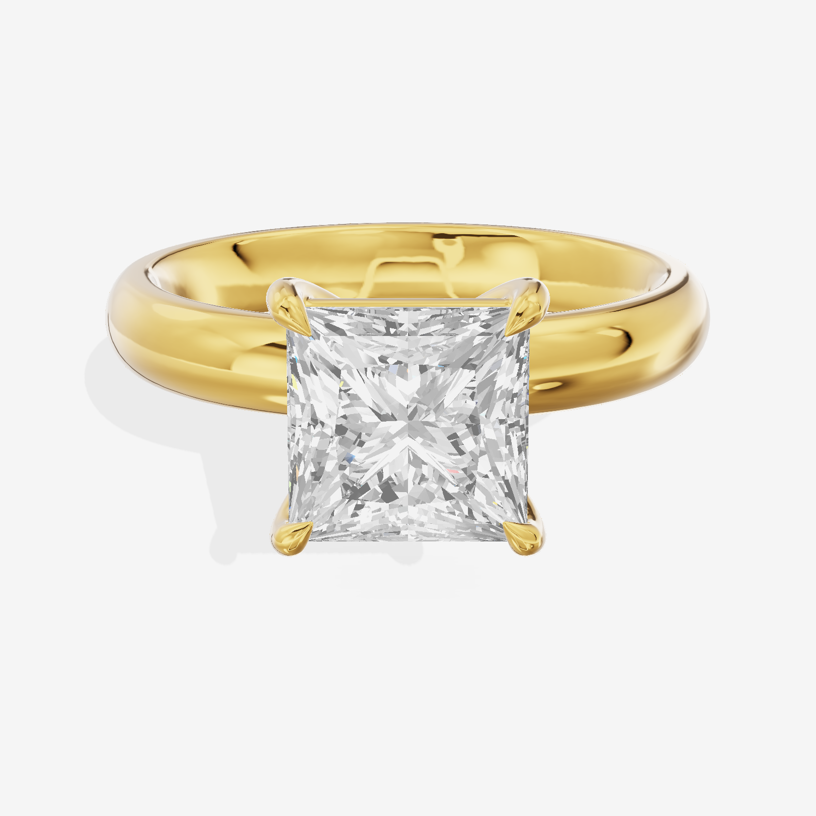 Whisper 3mm Princess Solitaire Engagement Ring in 14K Yellow Gold