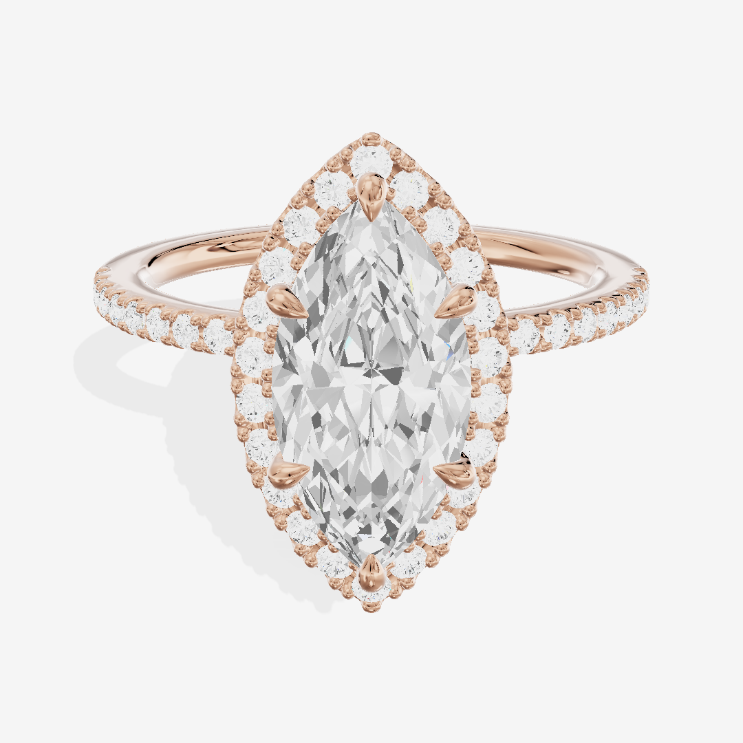 Vintage Adorae Marquise Hidden Halo Engagement Ring (2/5 ct. tw.) in 18K Rose Gold