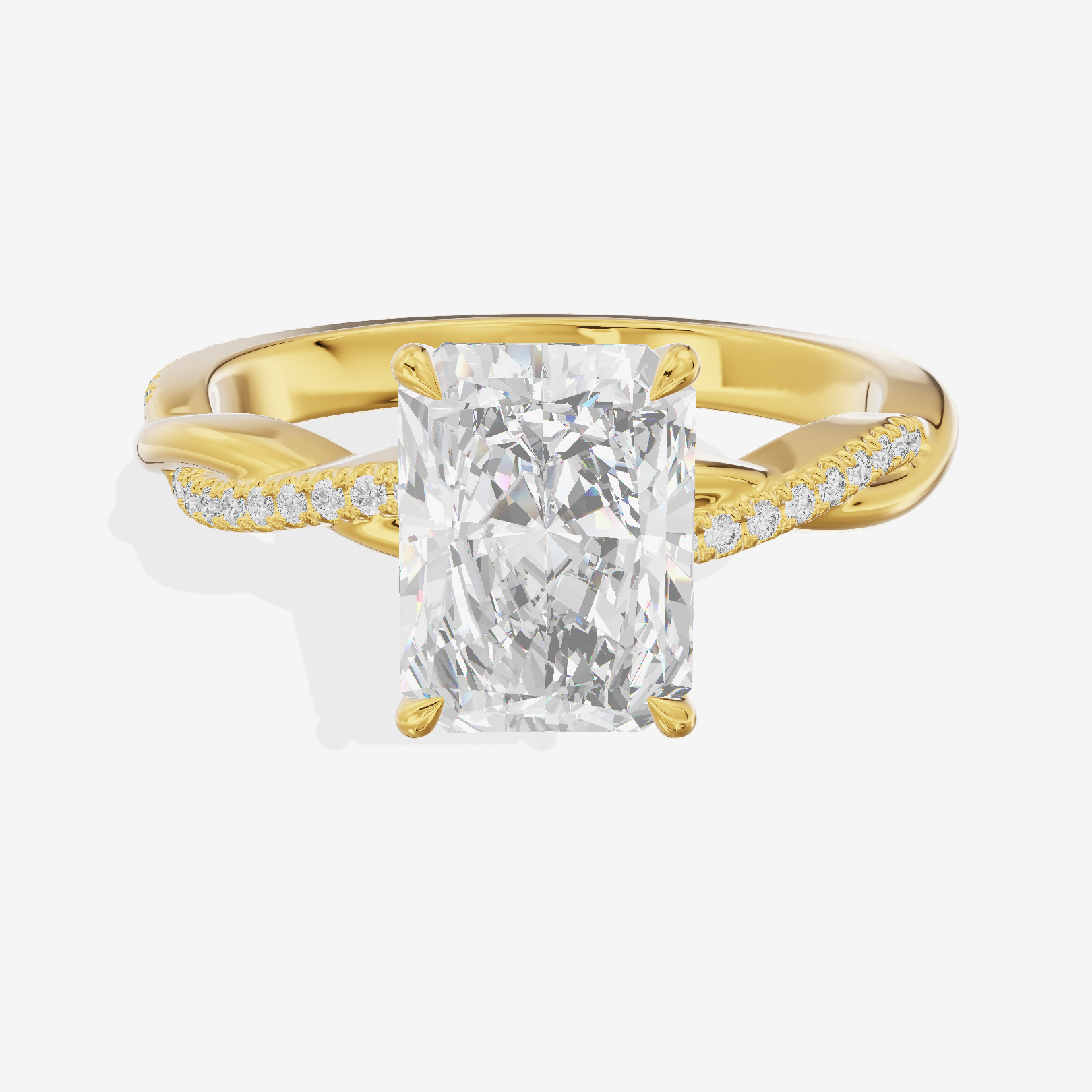 Petite Lumera Radiant Pavé Engagement Ring (1/8 ct. tw.) in 18K Yellow Gold