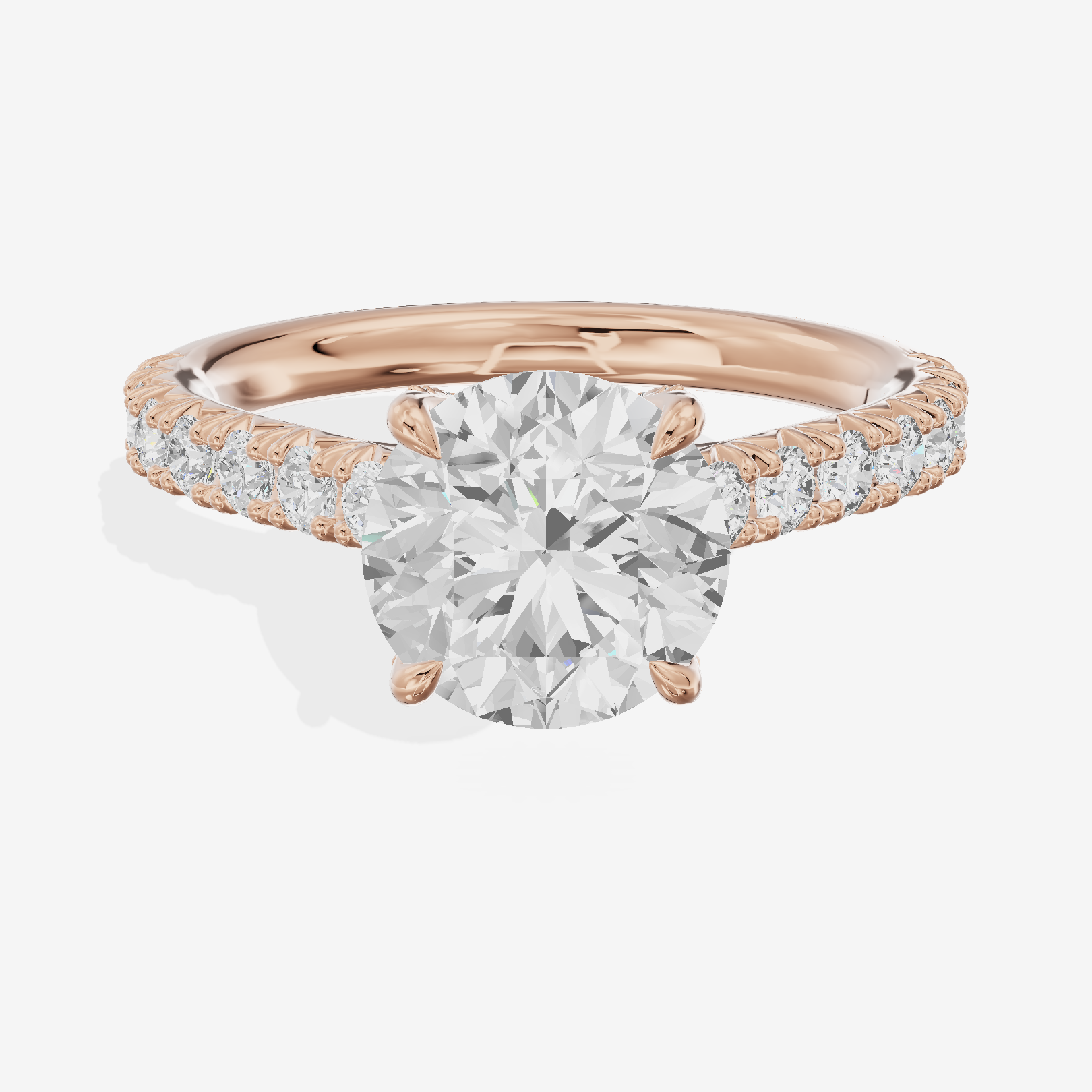 Clusta Hidden Halo Round Engagement Ring (1/2 ct. tw.) in 14K Rose Gold
