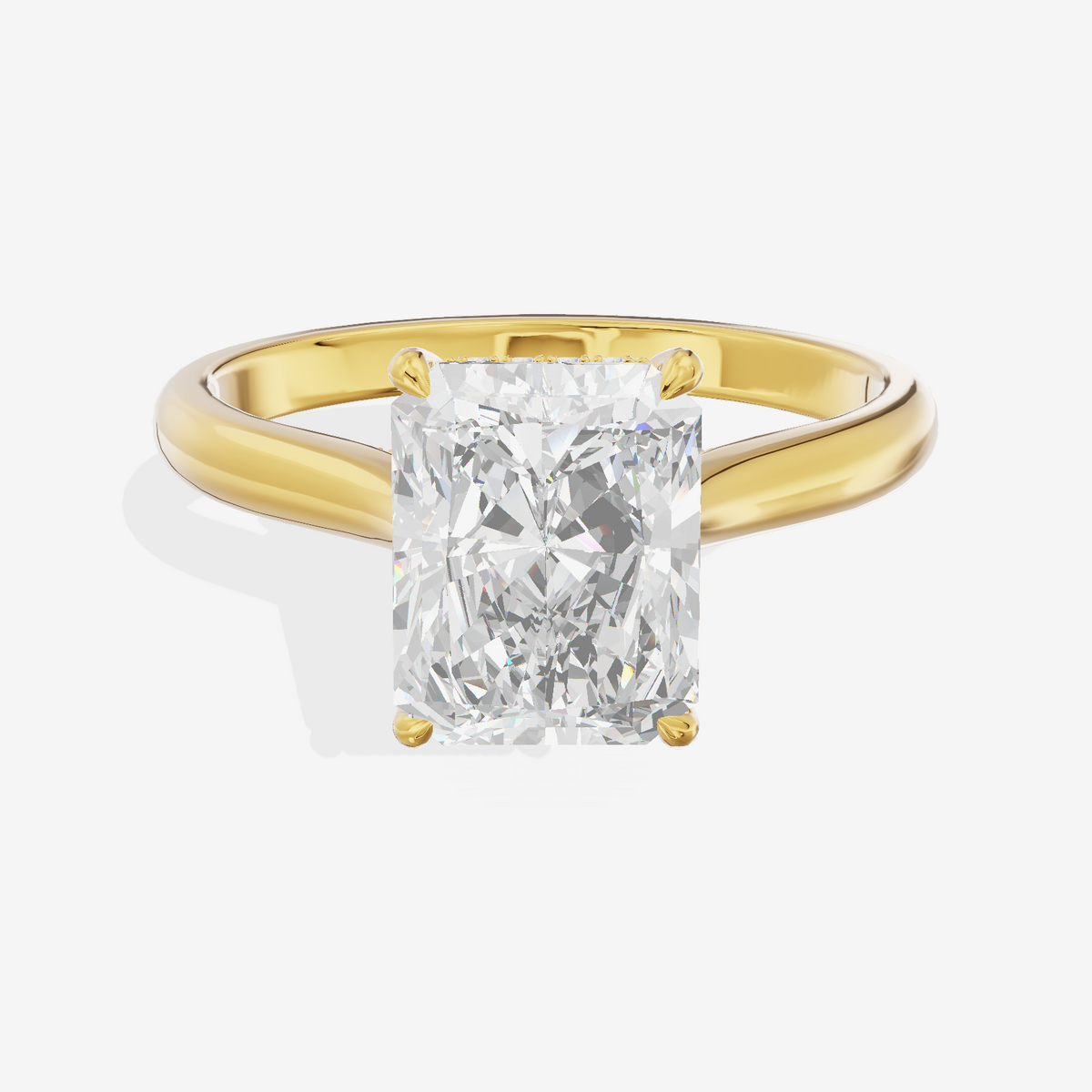 Vintage Halcyon Radiant Engagement Ring with Side Stones (1/8 ct. tw.) in 14K Yellow Gold