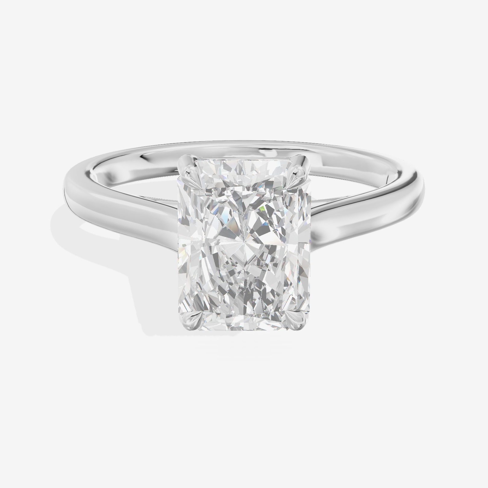 Whispered Coeurine 2mm Radiant Solitaire Engagement Ring in Platinum