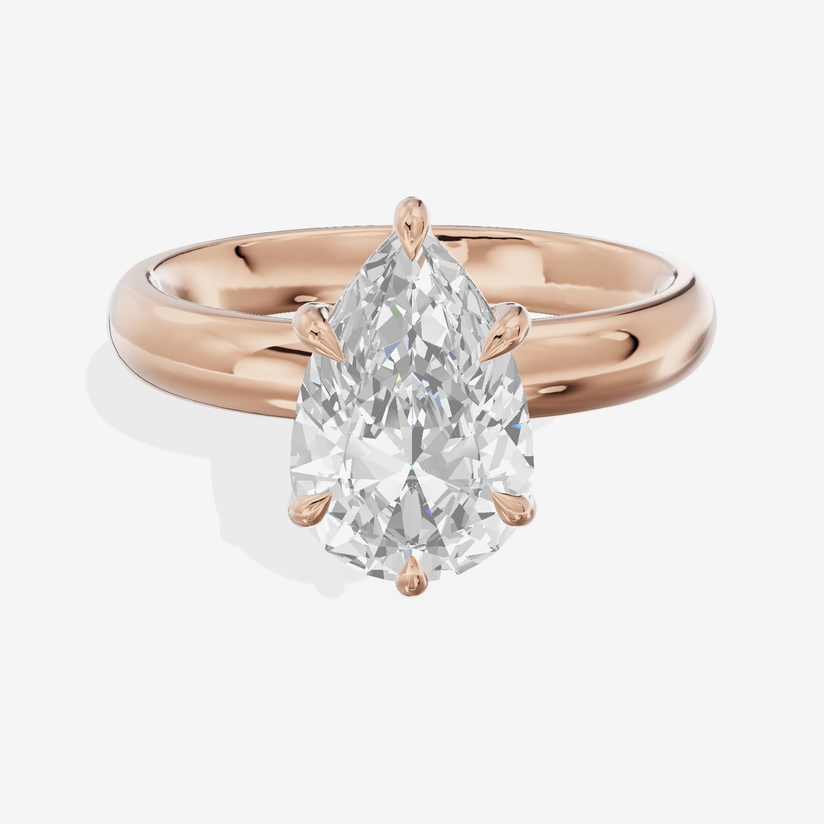 Whisper 3mm Pear Solitaire Engagement Ring in 14K Rose Gold