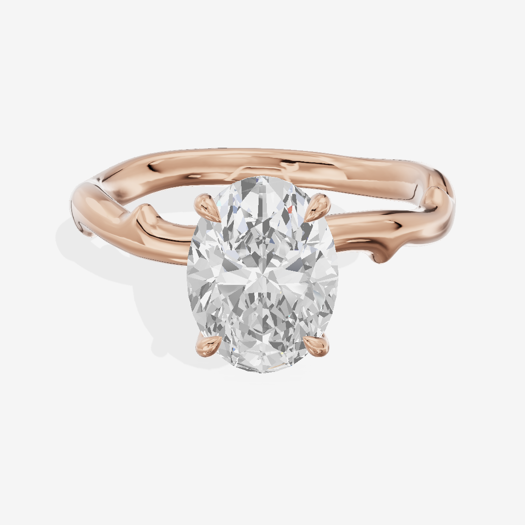 Grand Cherubine Oval Engagement Ring with Side Stones (1/4 ct. tw.) in 14K Rose Gold