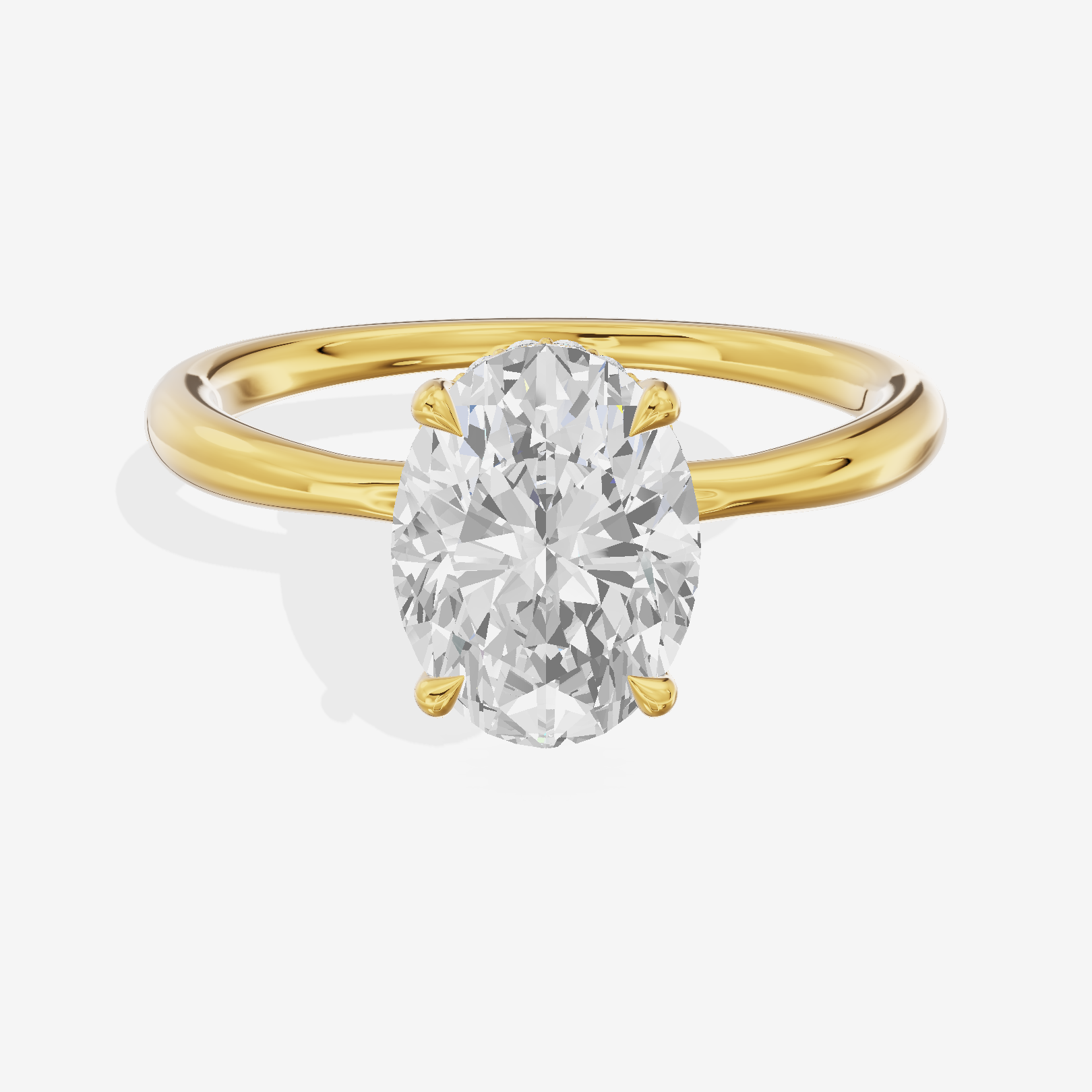 One of One Hidden Halo Oval Engagement Ring (1/2 ct. tw.) in 14K Yellow Gold