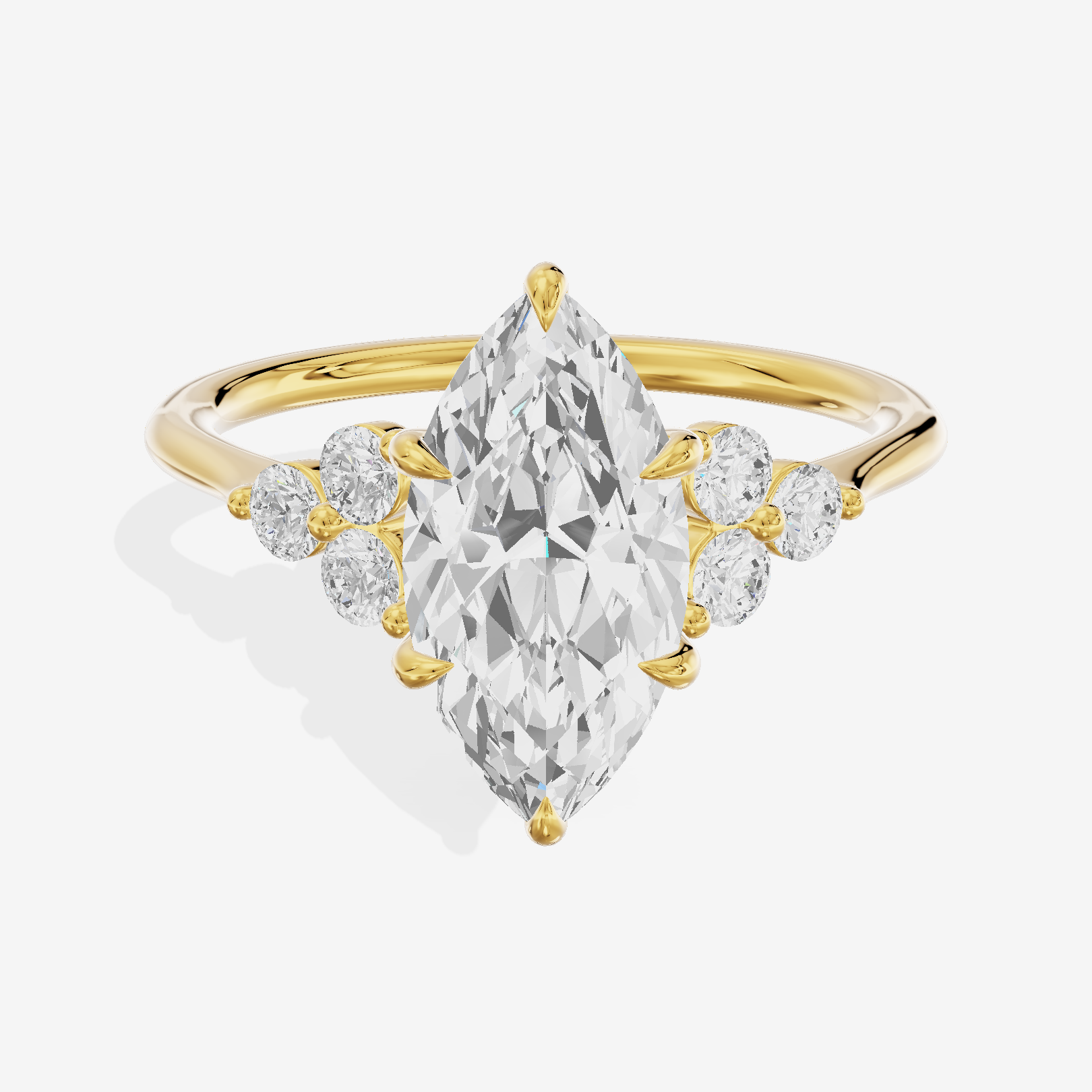 Luxe Trueheart Marquise Engagement Ring with Side Stones (1/5 ct. tw.) in 14K Yellow Gold