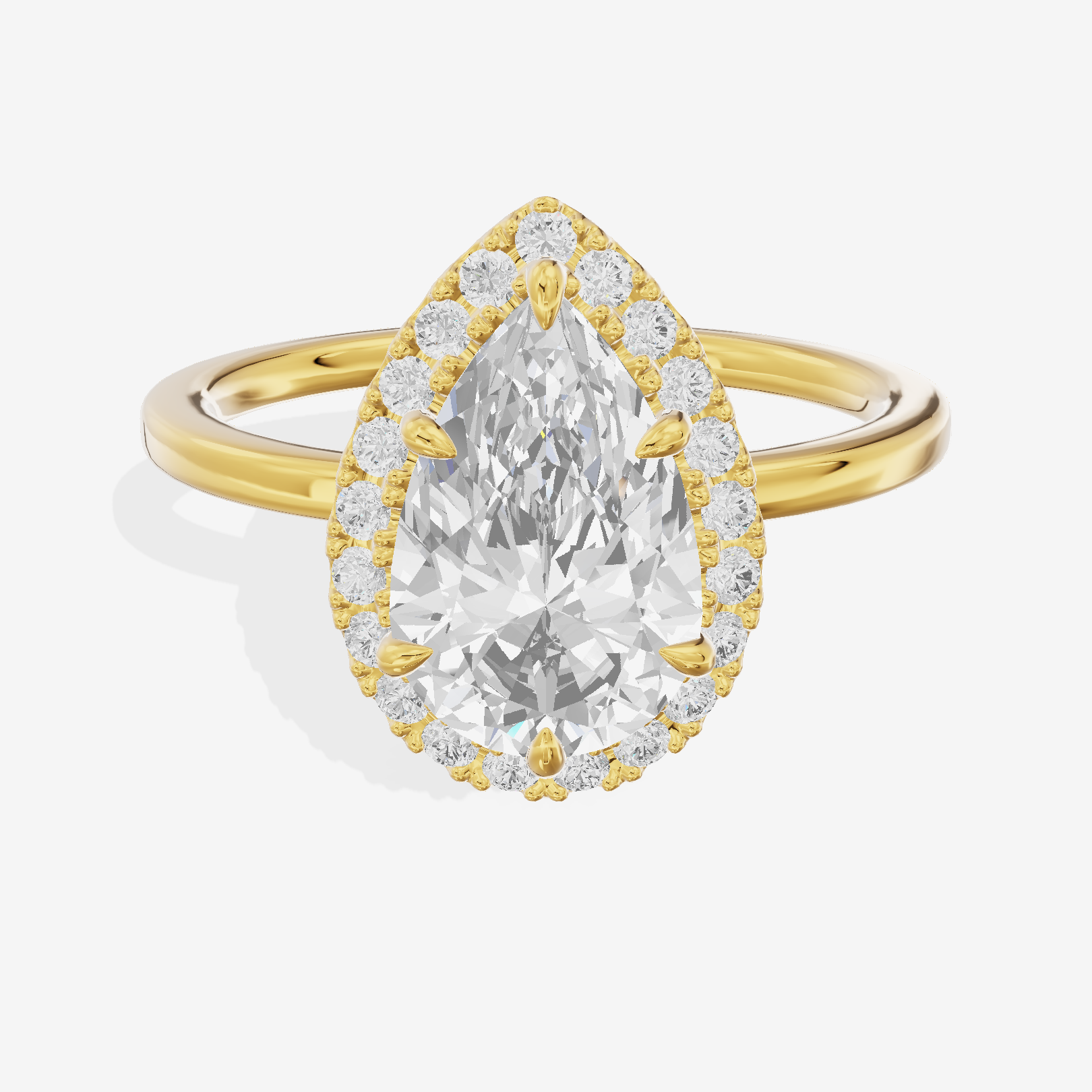 Lumina Halo Ring Pear Engagement Ring (1/4 ct. tw.) in 14K Yellow Gold