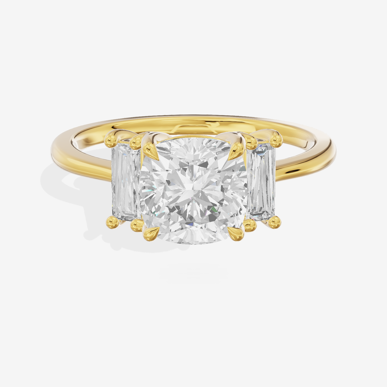 Eversince Three Stone Cushion Engagement Ring (1/4 ct. tw.) in 18K Yellow Gold