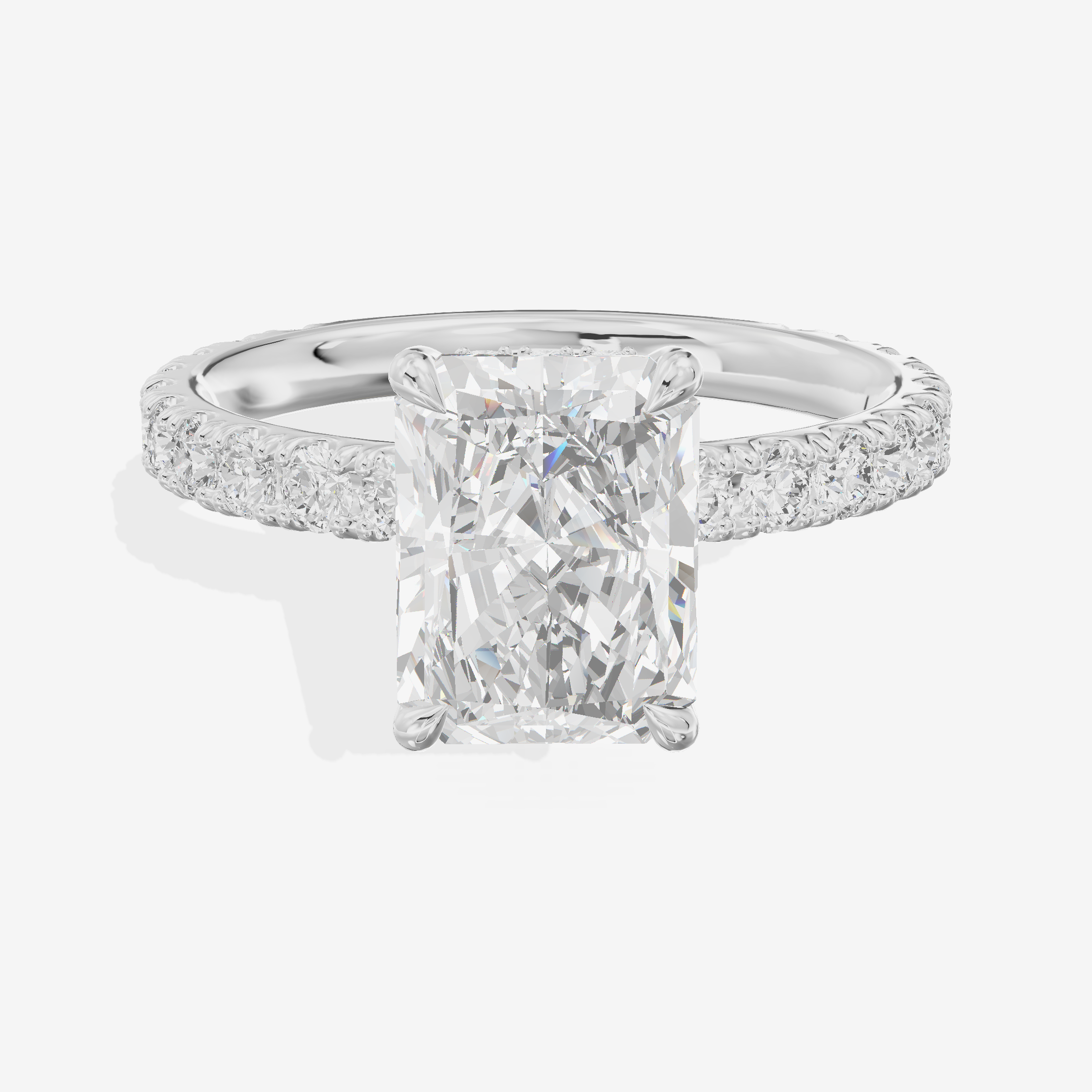 Grand Coeurine Radiant Engagement Ring with Side Stones (3/5 ct. tw.) in Platinum