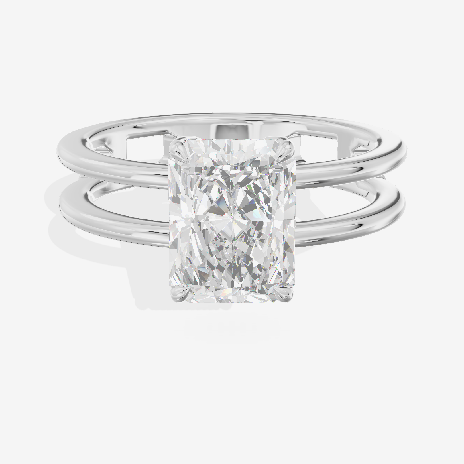 Sealed Promezza 4.3mm Radiant Solitaire Engagement Ring in Platinum