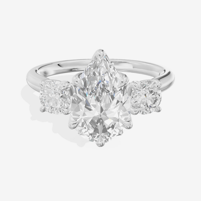 Eternal Sincere Three Stone Pear Engagement Ring (1/2 ct. tw.) in 14K White Gold