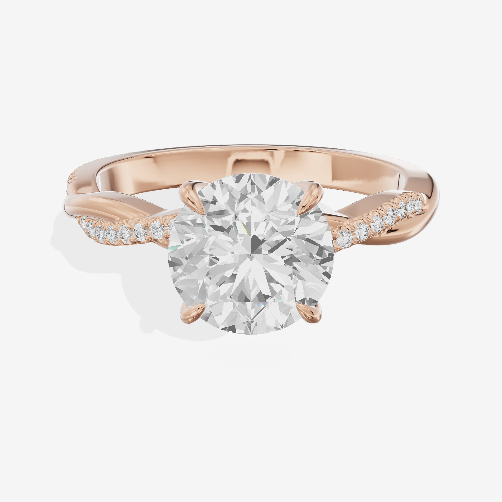 Petite Lumera Round Pavé Engagement Ring (1/8 ct. tw.) in 18K Rose Gold