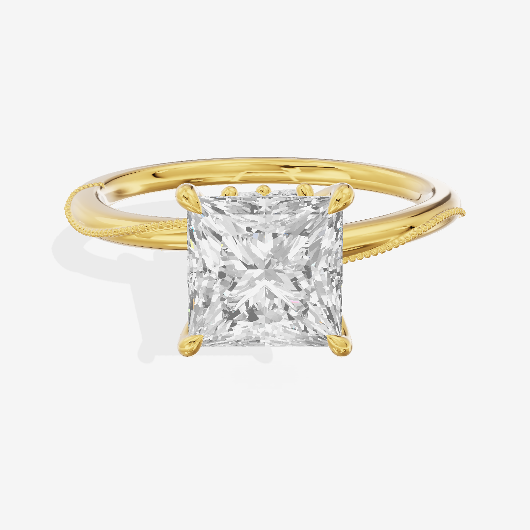 Vintage Coeurine Princess Engagement Ring (1/10 ct. tw.) in 18K Yellow Gold