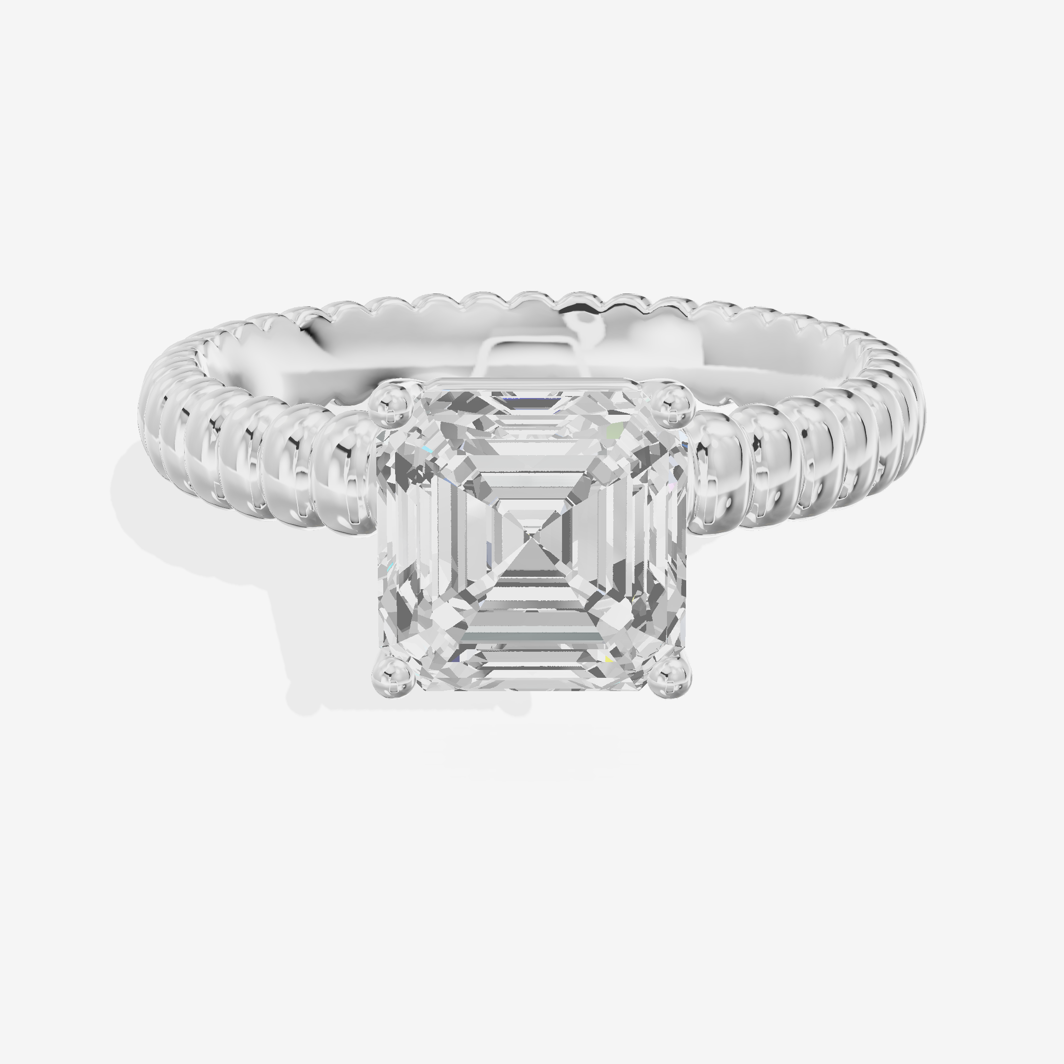 Lustrous Aimora 3mm Asscher Solitaire Engagement Ring in Platinum