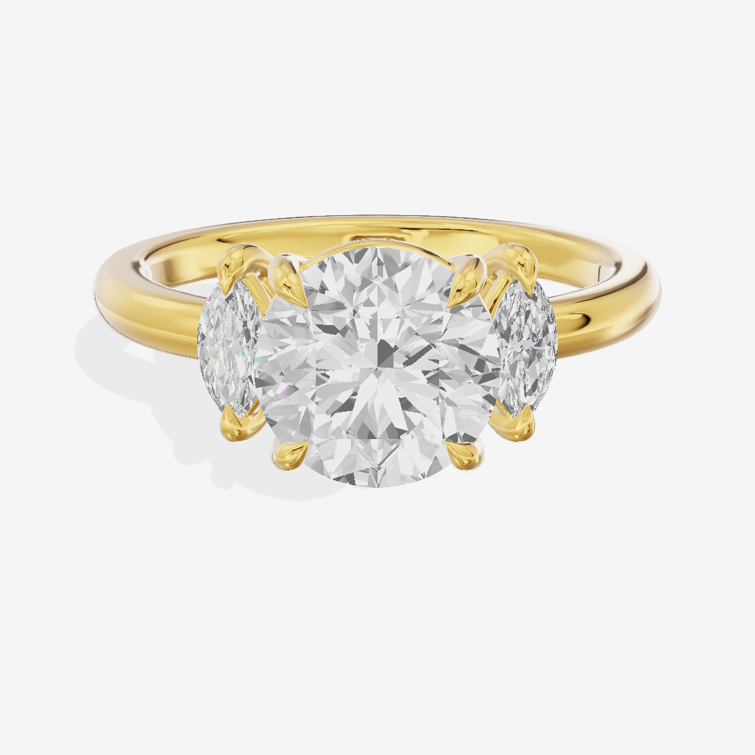 Selenia Three Stone Round Engagement Ring (1/2 ct. tw.) in 14K Yellow Gold