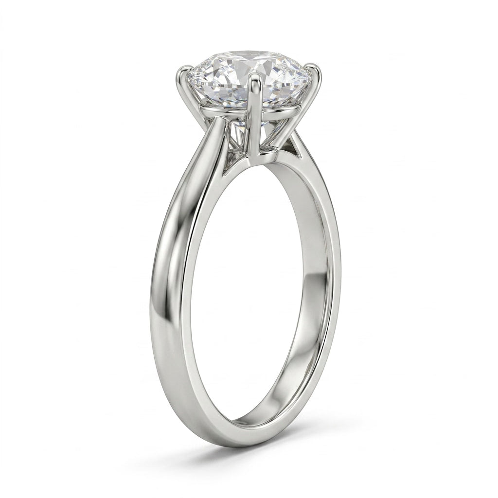 Solitaire Round Engagement Ring (2.05 ct.) in Platinum