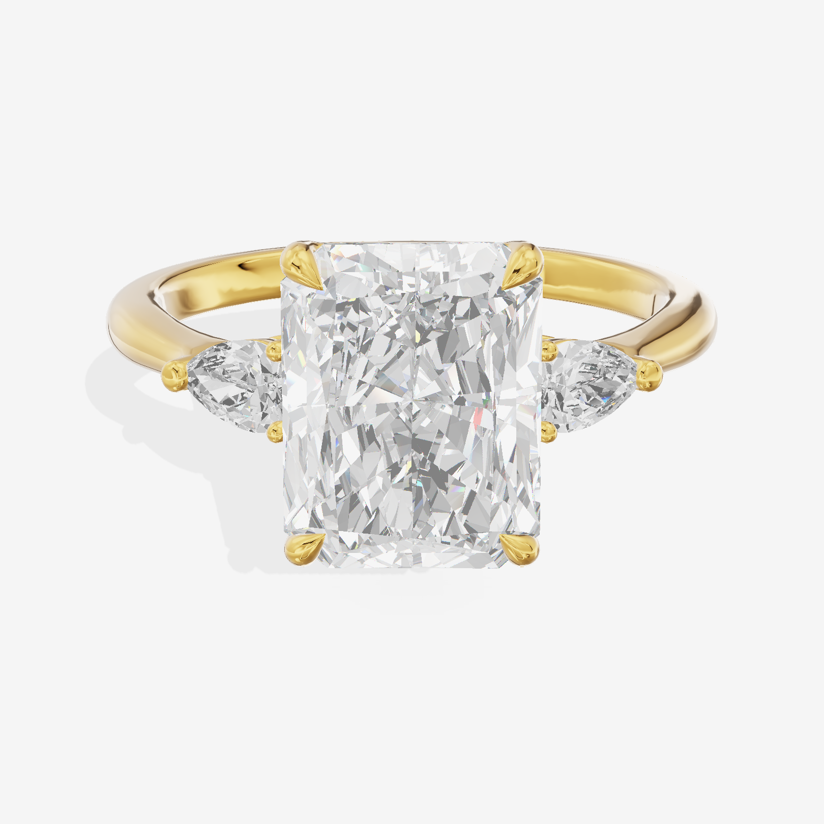 Petite Aimora Three Stone Radiant Engagement Ring (1/4 ct. tw.) in 18K Yellow Gold