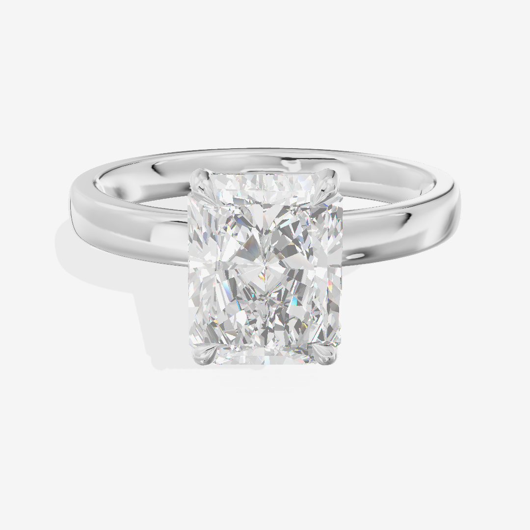Tender Eversince 2.5mm Radiant Solitaire Engagement Ring in 18K White Gold
