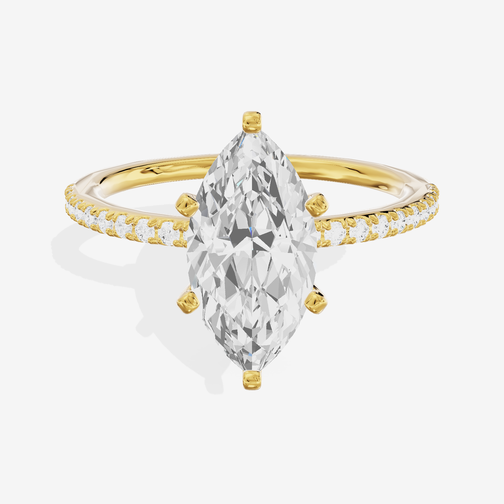 Grand Mayrelle Marquise Engagement Ring with Side Stones (1/8 ct. tw.) in 14K Yellow Gold