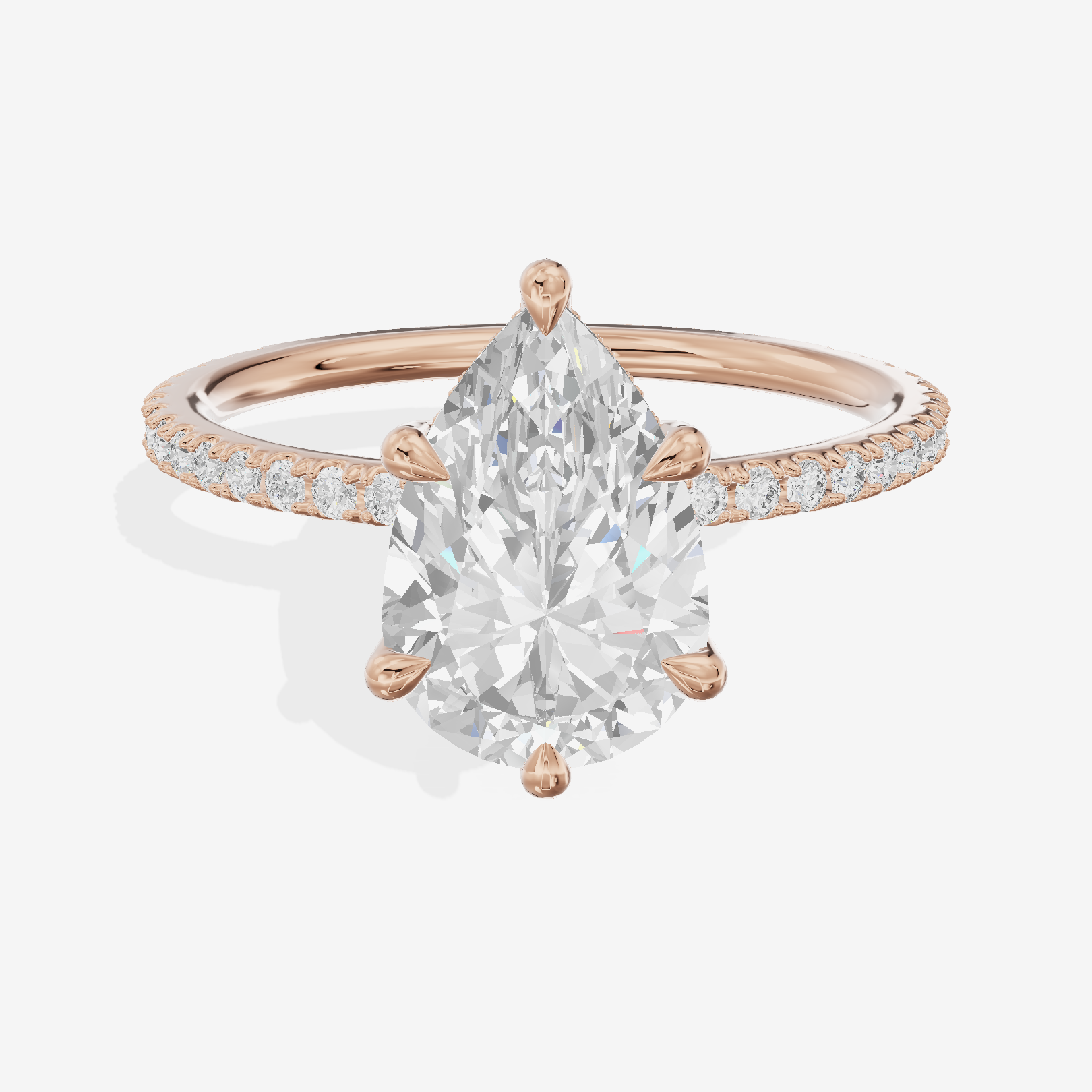 Promezza Pavé Pear Engagement Ring (1/4 ct. tw.) in 18K Rose Gold