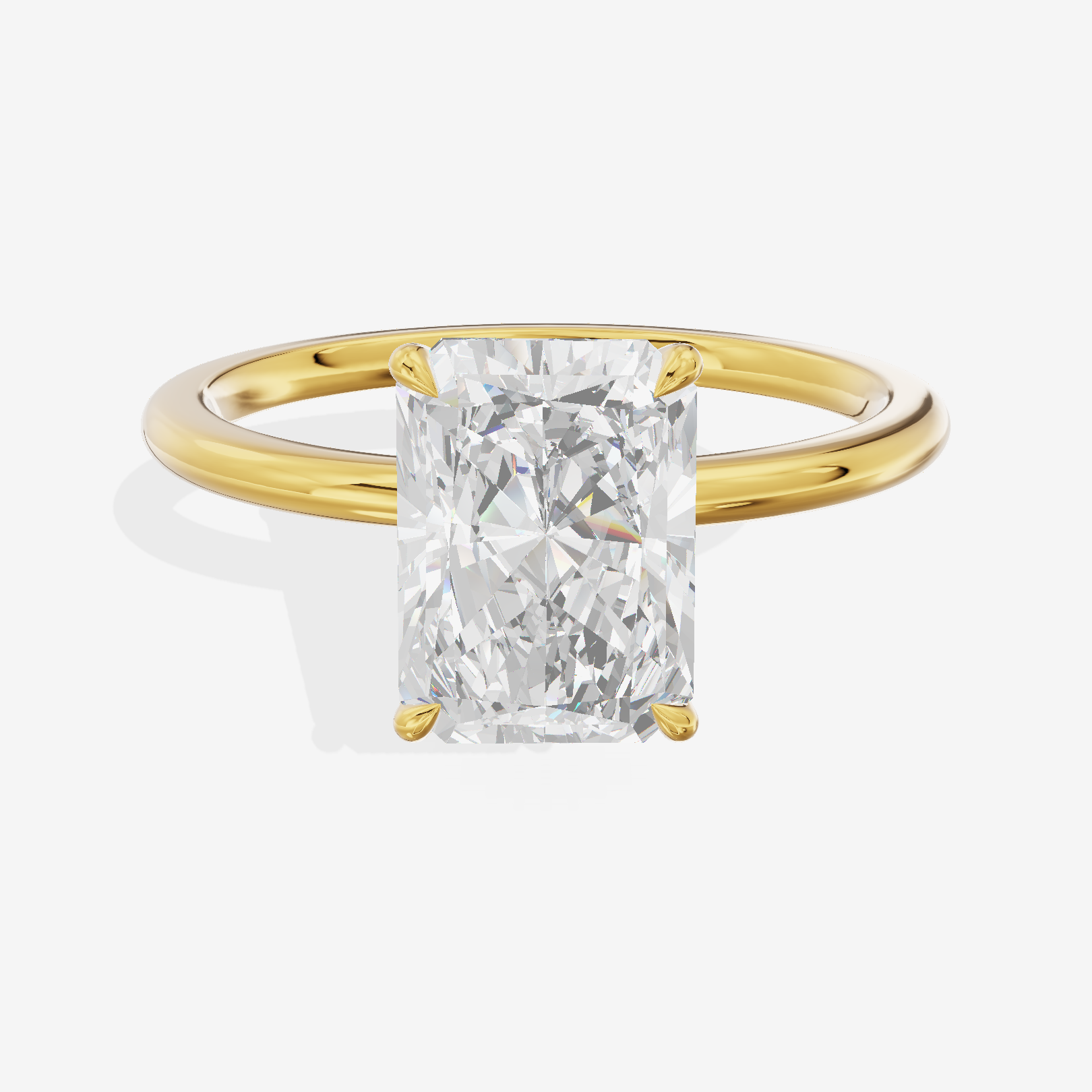 Petite Aimora 1.5mm Radiant Solitaire Engagement Ring in 18K Yellow Gold
