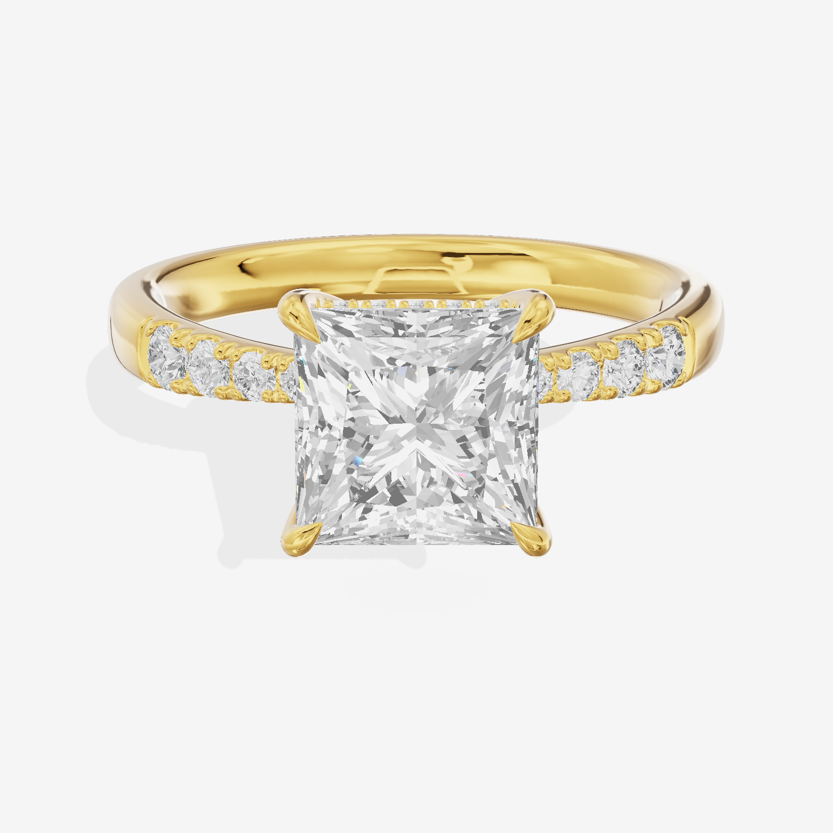 Mayrelle Hidden Halo Princess Engagement Ring (1/5 ct. tw.) in 18K Yellow Gold