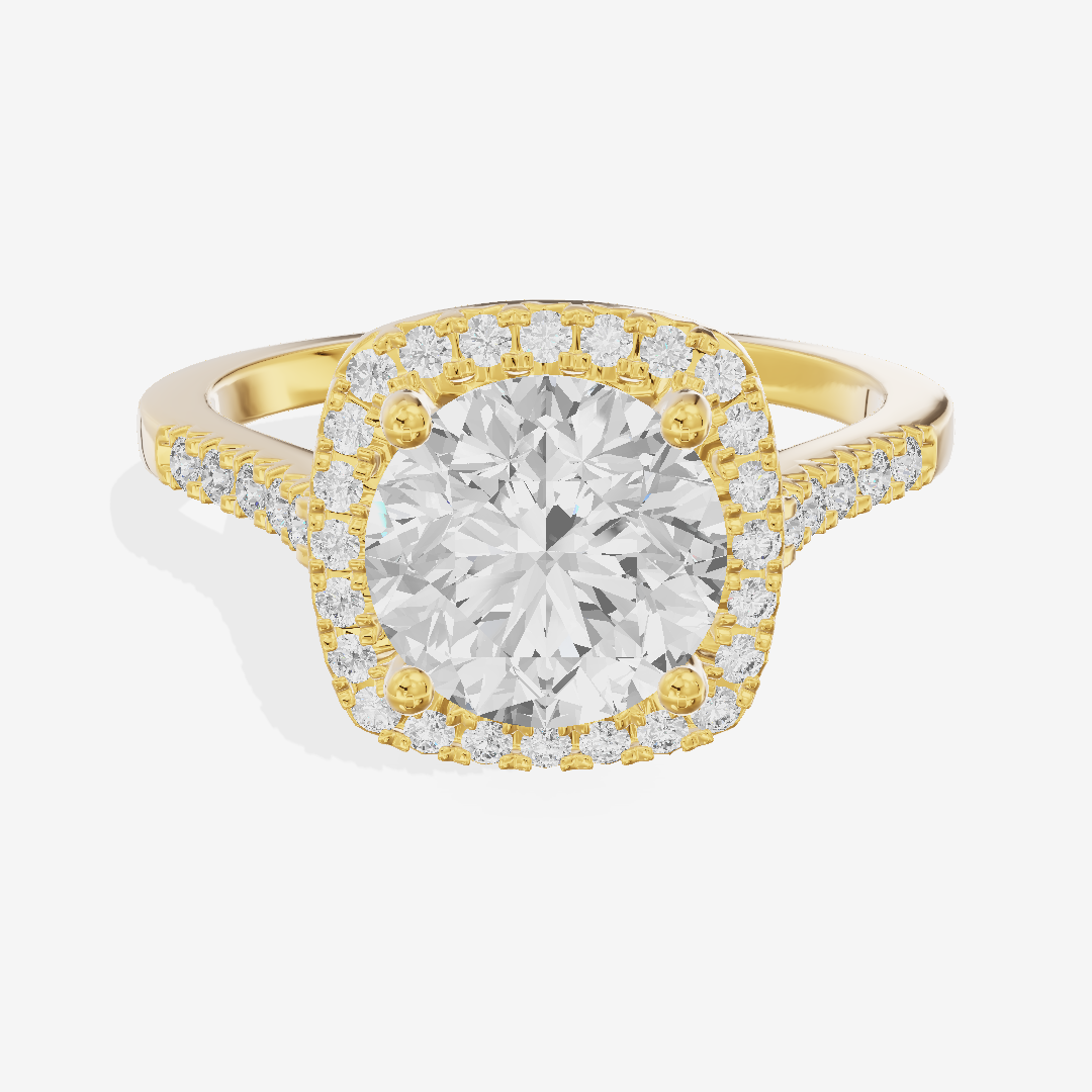 Lumera Halo Round Engagement Ring (1/5 ct. tw.) in 14K Yellow Gold