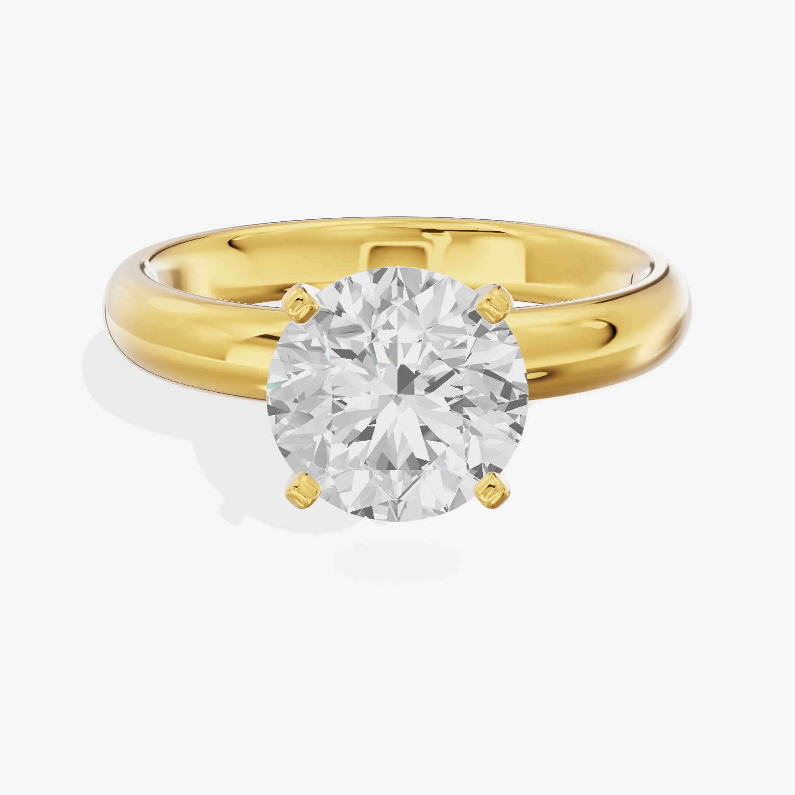 Sincere Trellis 3mm Round Comfort Fit Engagement Ring in 14K Yellow Gold