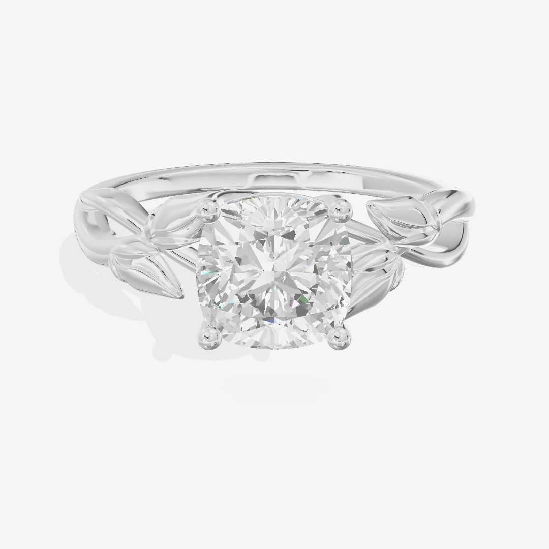 Sealed Vowsae 2.5mm Cushion Solitaire Engagement Ring in Platinum