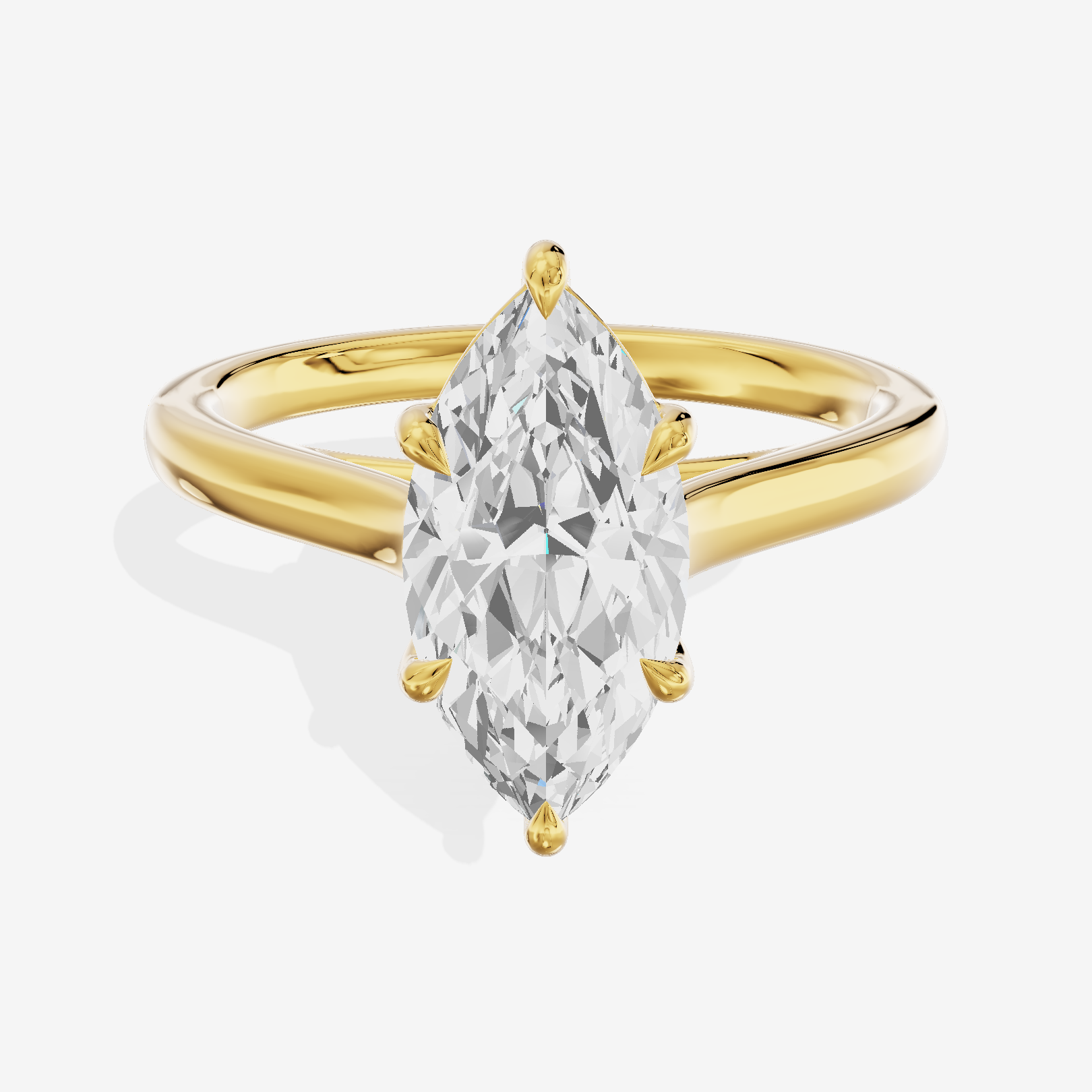 Whispered Coeurine 2mm Marquise Solitaire Engagement Ring in 14K Yellow Gold