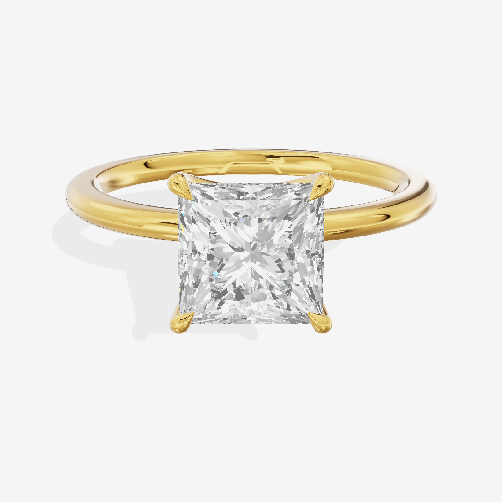 Petite Aimora 1.5mm Princess Solitaire Engagement Ring in 14K Yellow Gold