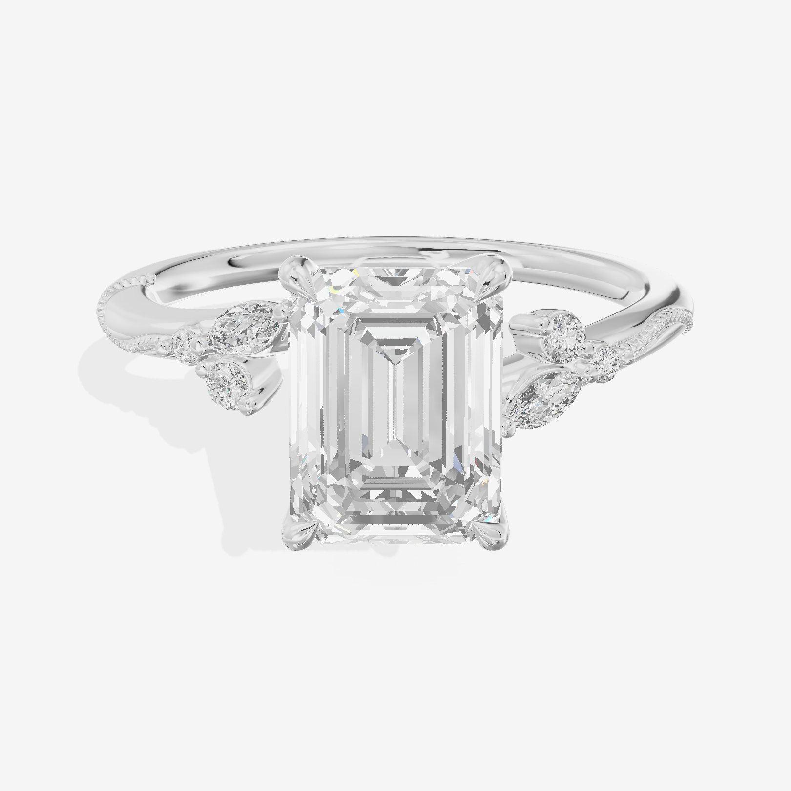 Vintage Lumera Emerald Engagement Ring (1/10 ct. tw.) in Platinum