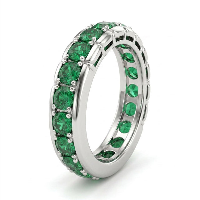 Low Profile Eternity Round Engagement Ring (1.38 ct. tw.) in 18K White Gold