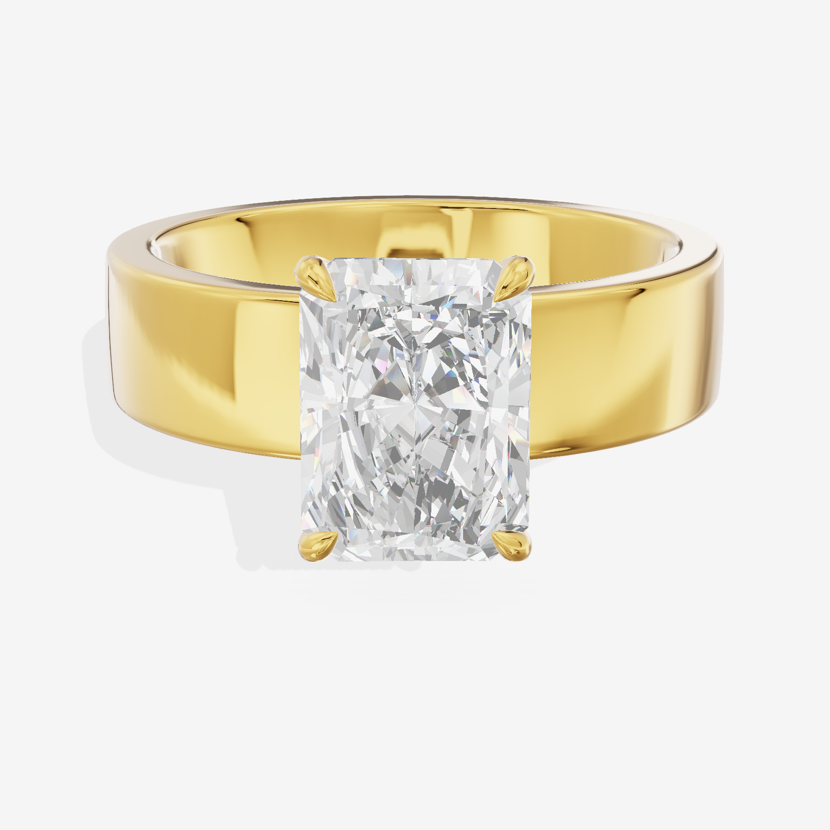Trellise Radiant Engagement Ring with Side Stones (1/20 ct. tw.) in 14K Yellow Gold