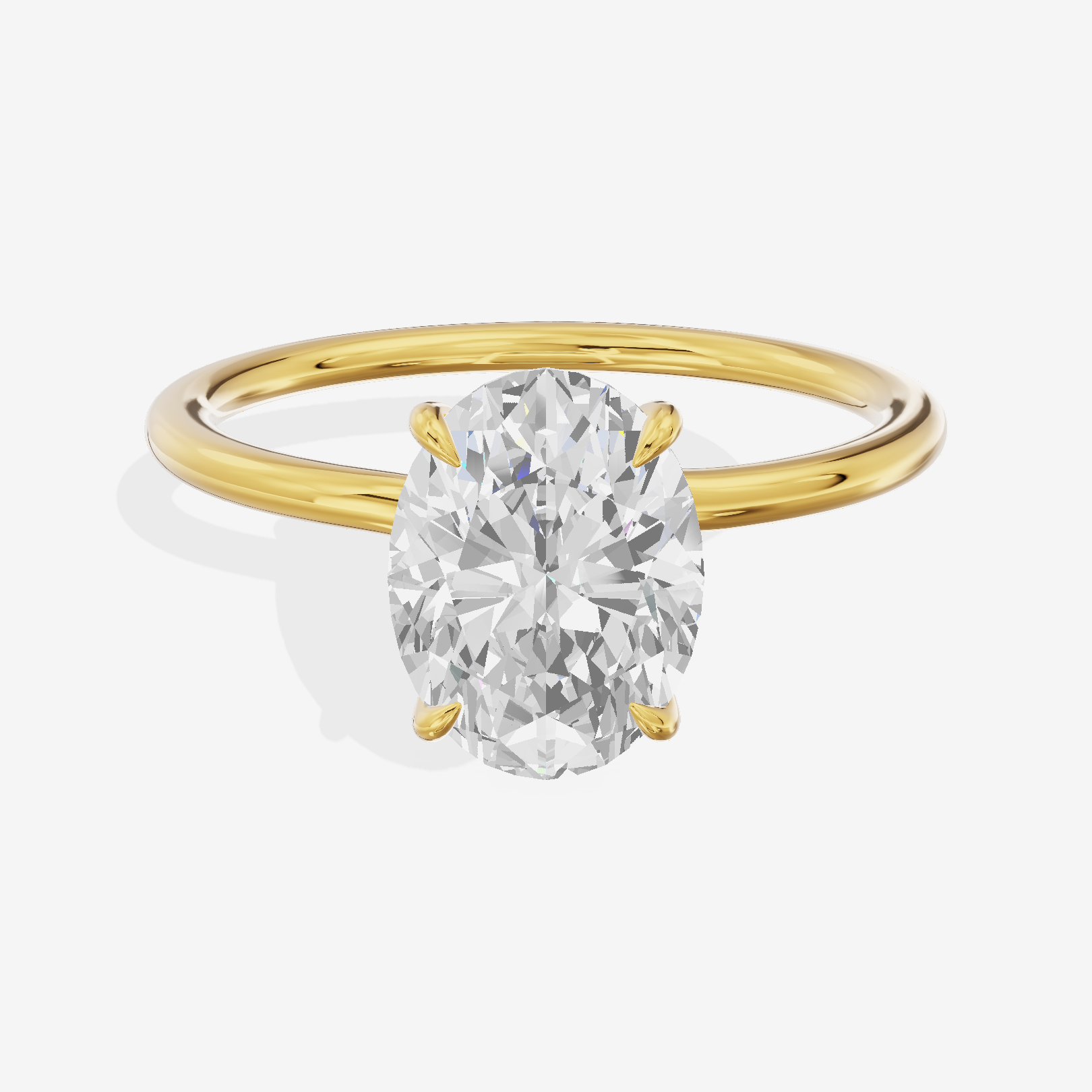 Classic Mayrelle 1.8mm Oval Solitaire Engagement Ring in 18K Yellow Gold