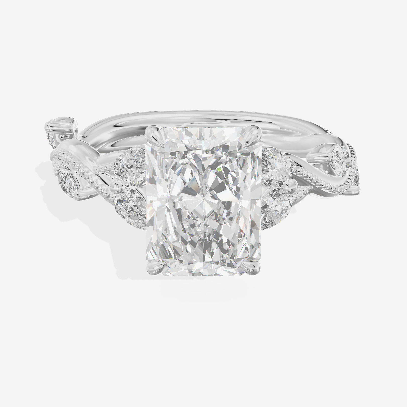 Vintage Twine Radiant Engagement Ring (3/8 ct. tw.) in 18K White Gold