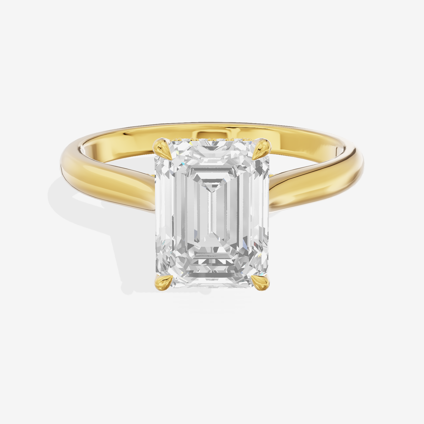 Vintage Halcyon Emerald Engagement Ring with Side Stones (1/8 ct. tw.) in 14K Yellow Gold