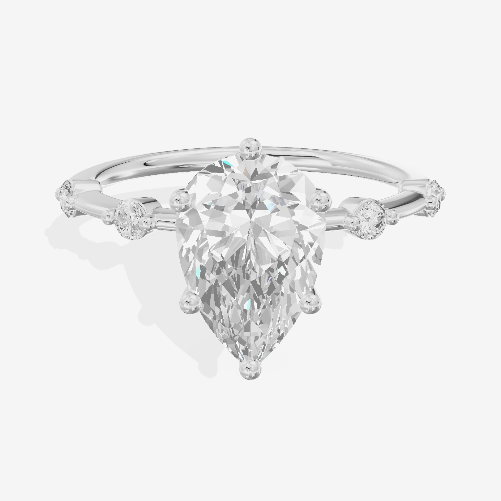 Grand Trueheart Pear Engagement Ring with Side Stones (1/2 ct. tw.) in Platinum