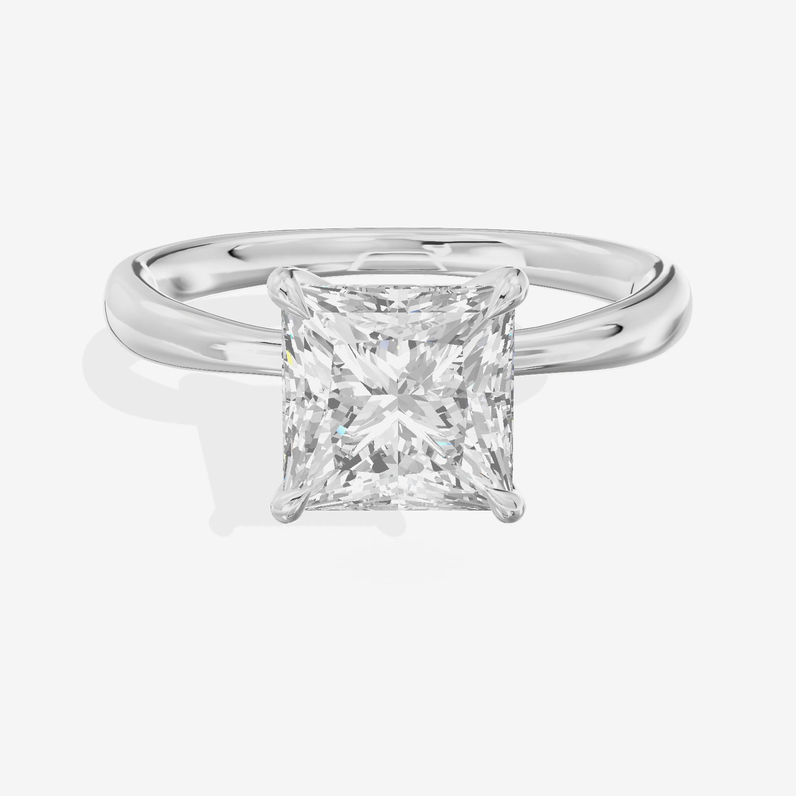 Classic Aimora 2.7mm Princess Solitaire Engagement Ring in Platinum