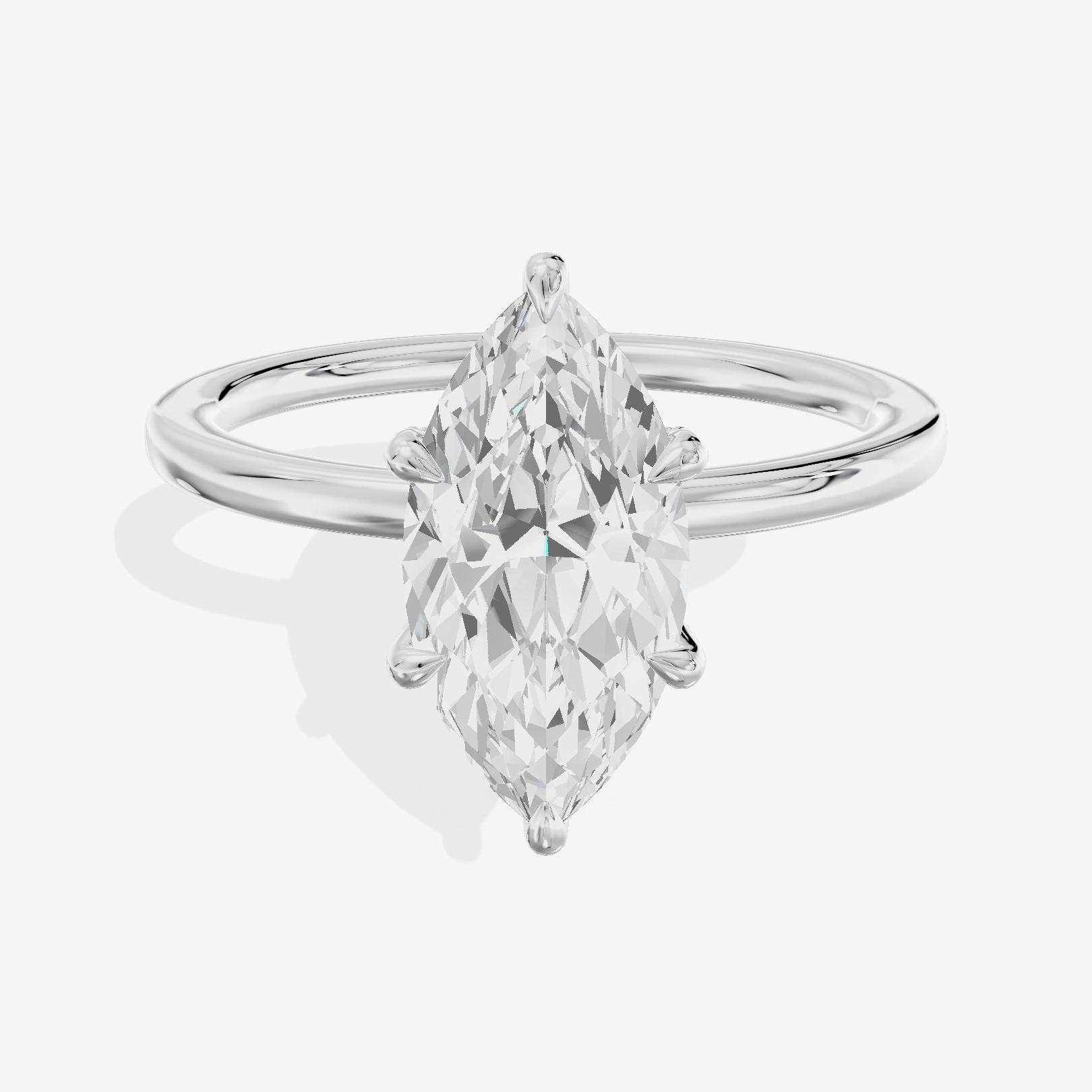 Lustrous Linger Marquise Engagement Ring with Side Stones (1/10 ct. tw.) in Platinum