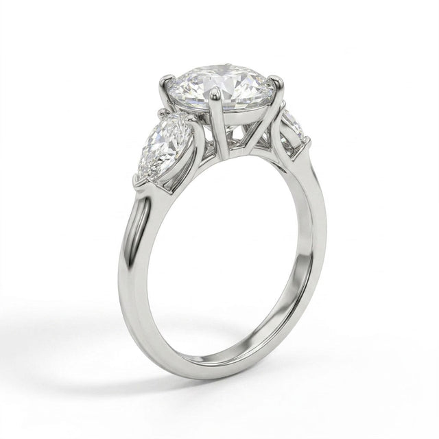 Three Stone Round Engagement Ring (3.02 ct. tw.) in Platinum