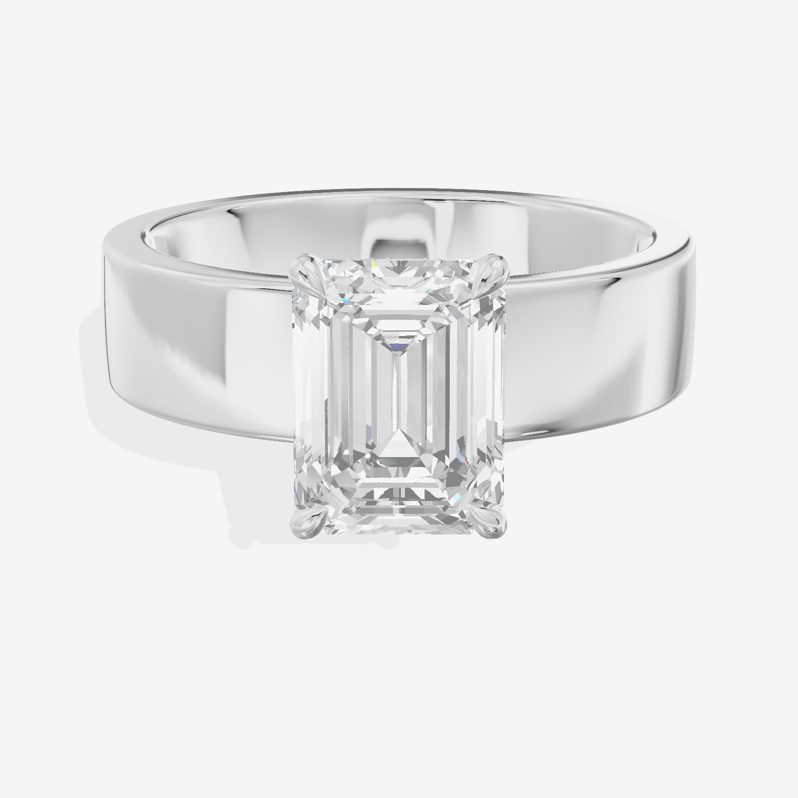 Trellise Emerald Engagement Ring with Side Stones (1/20 ct. tw.) in 18K White Gold